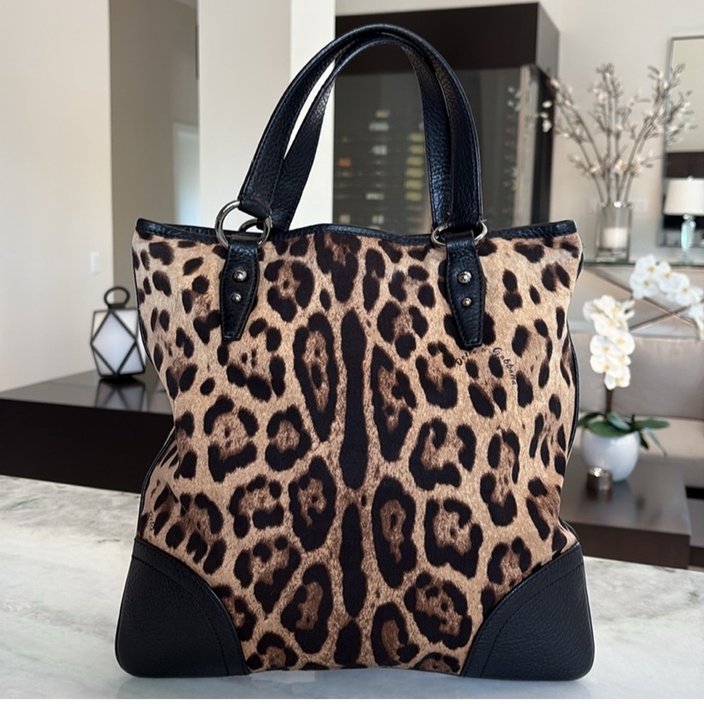 Dolce & Gabbana Leopard Print Tote Bag PRISTINE - Picture 4 of 12